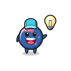 new zealand flag badge character cartoon getting the idea