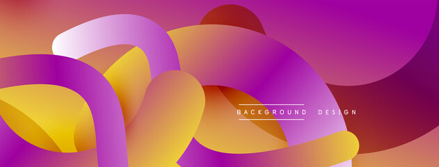 Abstract overlapping lines and circles geometric background with gradient colors