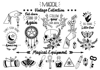 Magical halloween quote illustration Vector for banner