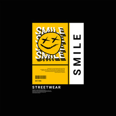 Smile writing design, suitable for screen printing t-shirts, clothes, jackets and others