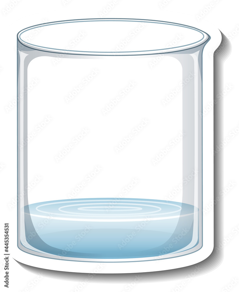 Sticker a sticker template with laboratory glassware isolated