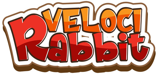 Velocirabbit font banner in cartoon style isolated