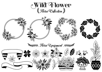 Floral Wreath objects illustration Vector for banner