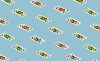 Isometric pattern with playing cards
