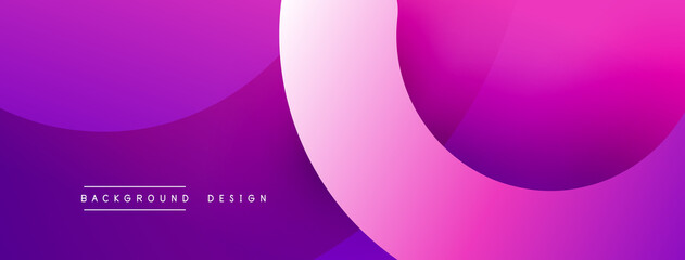 Abstract overlapping lines and circles geometric background with gradient colors
