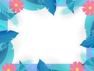 Fototapeta na wymiar End of Summer sale design with paper cut tropical fun bright color background layout banners. Hello September social media post or stories background. Voucher discount. Vector illustration template