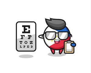 Illustration of philippines flag badge mascot as an ophthalmology