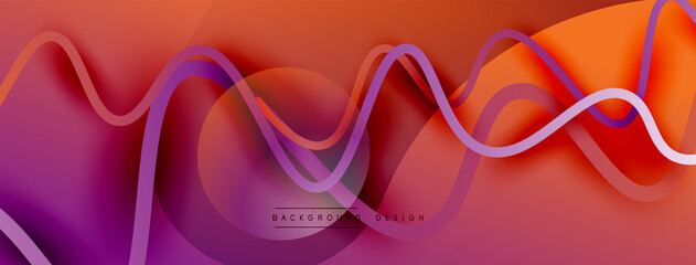 Abstract gradient background with wave line with shadow effect. Geometric composition. 3D shadow effects and fluid gradients