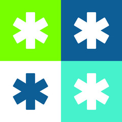 Ambulance Flat four color minimal icon set
