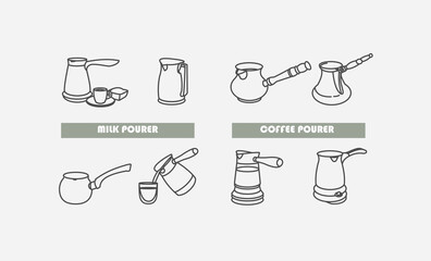 vector coffee maker kettle pourer illustration 