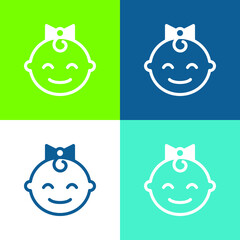 Baby Flat four color minimal icon set
