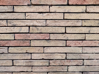 Flat front view. Brick texture wall. Brown brick