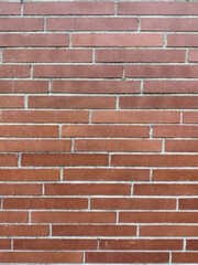 Flat front view. Brick texture wall. Brown brick