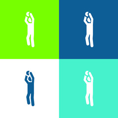 Obraz premium Basketball Player Flat four color minimal icon set