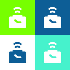 Alarm Clock Flat four color minimal icon set