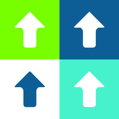 Arrow Pointing Upwards Flat four color minimal icon set