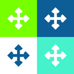 Arrows Flat four color minimal icon set