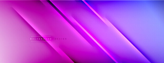 Abstract background - lines composition created with lights and shadows. Technology or business digital template. Trendy simple fluid color gradient abstract background with dynamic