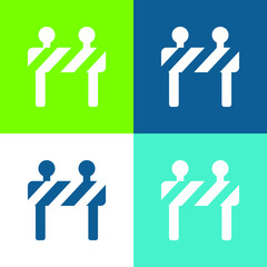 Barrier Flat four color minimal icon set