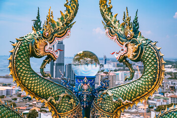 Fototapeta premium Wat Khao Phra Khru viewpoint in ChonBuri, Thailand