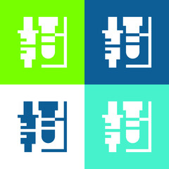 Obraz premium Analysis Flat four color minimal icon set