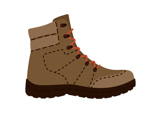 mountain shoes boot isolated icon style, vector hiking boot, Mountain shoesvector illustration