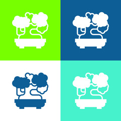 Bonsai Flat four color minimal icon set