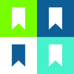 Bookmark Flat four color minimal icon set