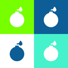 Bomb Flat four color minimal icon set