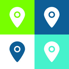 Black Placeholder For Maps Flat four color minimal icon set