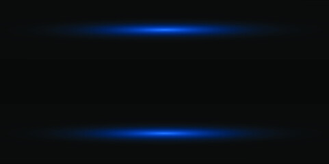 Abstract neon blue lights lines on black background vector illustration. Easy replace use to any image.