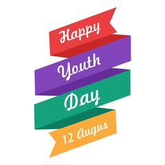 Happy Youth Day, International Youth Day 12 August 2021, card,banner or poster for international youth day.