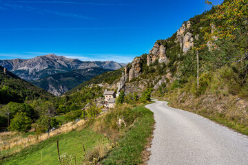 Panoramic view of the Mercantour National Park near Valberg, French Alps