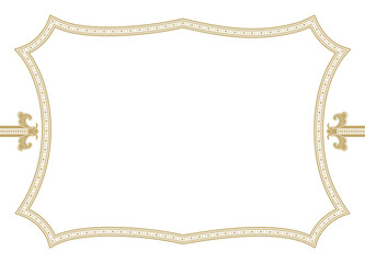 Curved ornamental frame for certificate. Vintage border for diploma