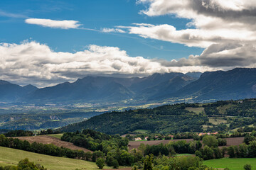 Fototapeta na wymiar Landscape at Monestier de Clermont near Annecy in Haute-Savoie region of France