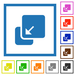 Collapse element flat framed icons