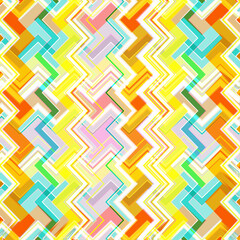 Beautiful abstract vector background. Intersection of brightly colored zigzags and other curly lines.
