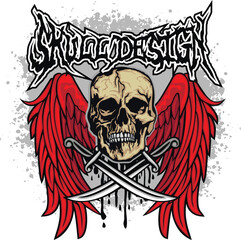 Gothic sign with skull, grunge vintage design t shirts
