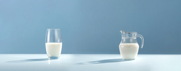 Fresh cold milk and free space for your decoration 