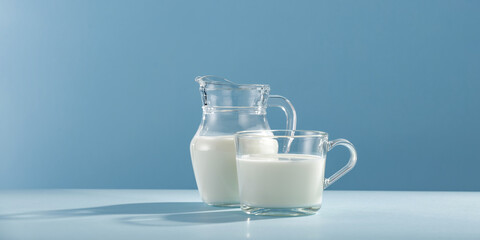 Fresh cold milk and free space for your decoration 