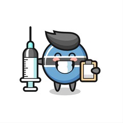 Mascot Illustration of botswana flag badge as a doctor