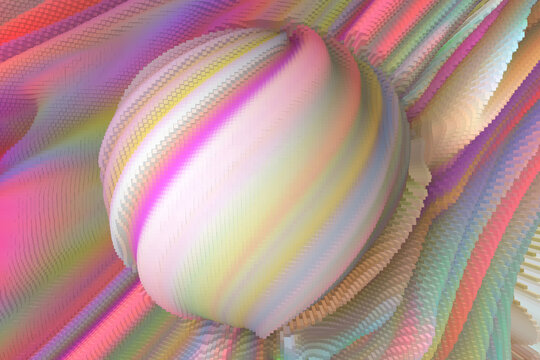 Abstract blurred multicolored background with a sphere