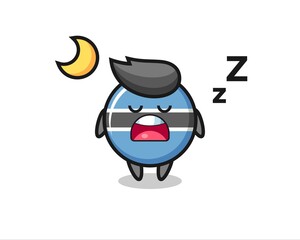 botswana flag badge character illustration sleeping at night
