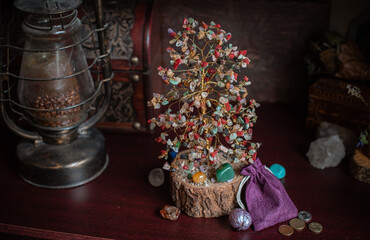 Gemstone tree, handmade, talisman for house, jewelry 