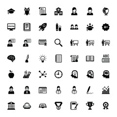 Education icons set vector graphic illustration