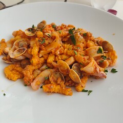 Passatelli with seafood sauce