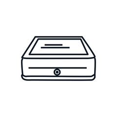 Airbed vector line art isolated on white background