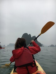 person kayaking