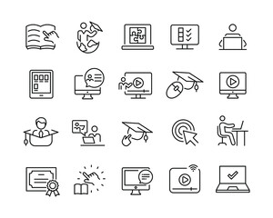 Education Icons - Vector Line Icons. Editable Stroke. Vector Graphic