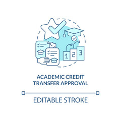 Fototapeta premium Academic credit transfer approval concept icon. Internship requirement abstract idea thin line illustration. Study abroad application process. Vector isolated outline color drawing. Editable stroke